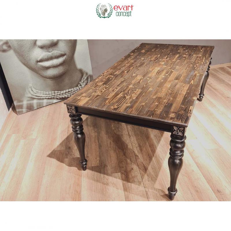 Bodrum Ahşap  Masa 210x100 Üstü Ladin Ahşap