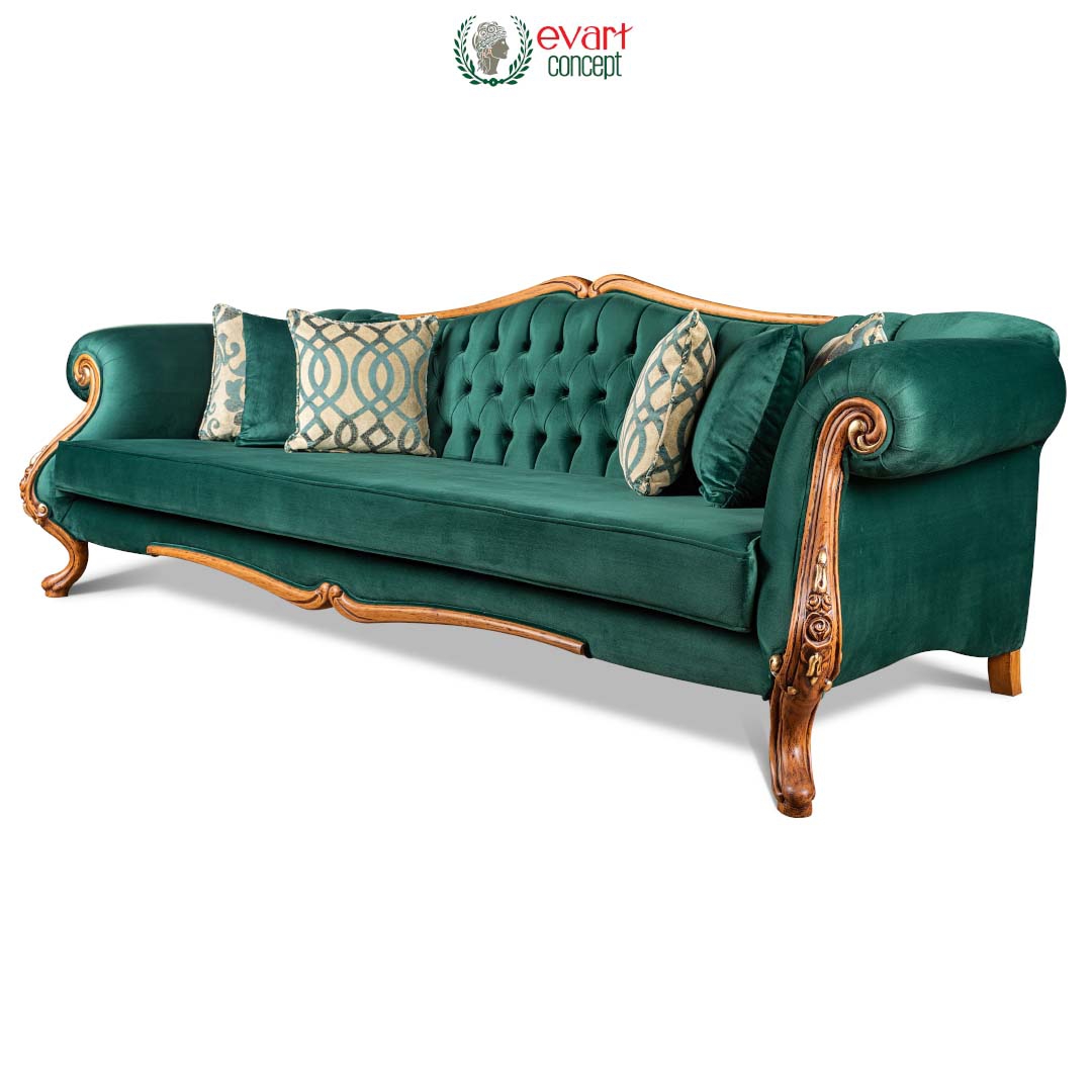 Marsilya 4lü Ahşap Kanepe Zen Ceviz Boya 278cm