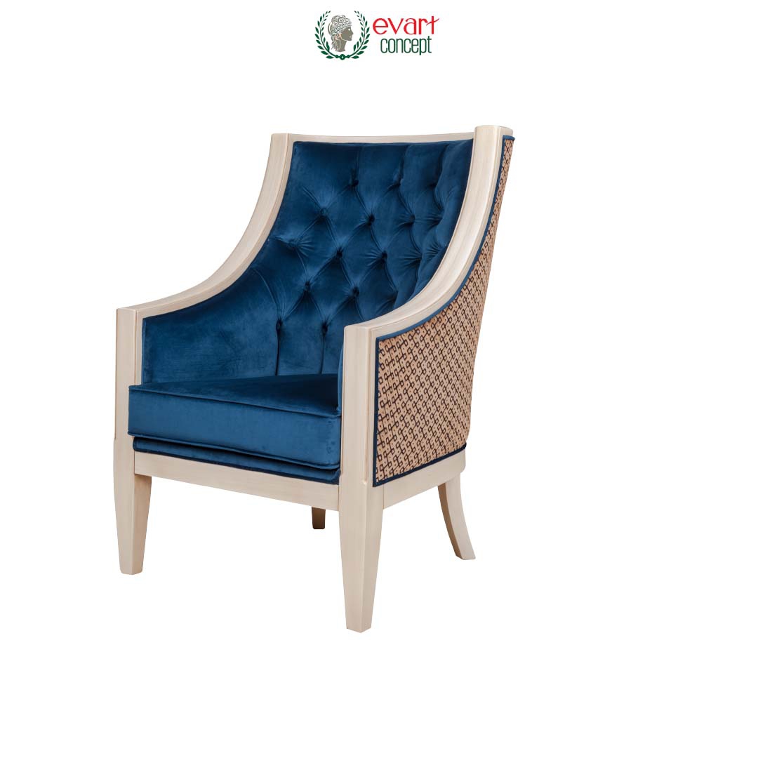 Roma Ahşap Berjer Ekru