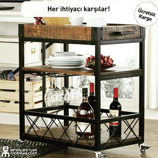 Servis Ahşap Şaraplık/Servis Masası