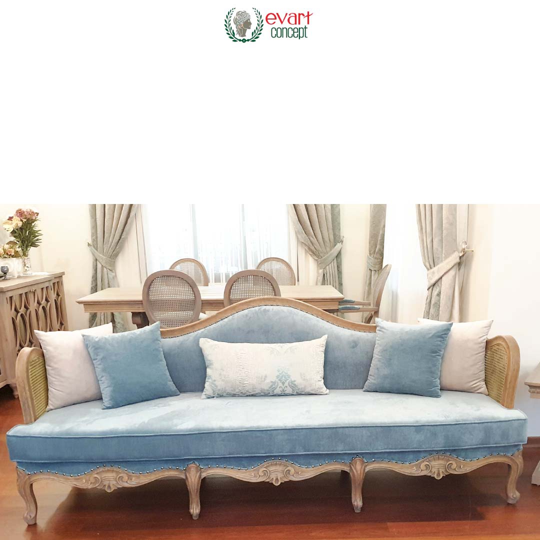 Ahşap Kanepe - Sultan 3lü Kolları Hasırlı 